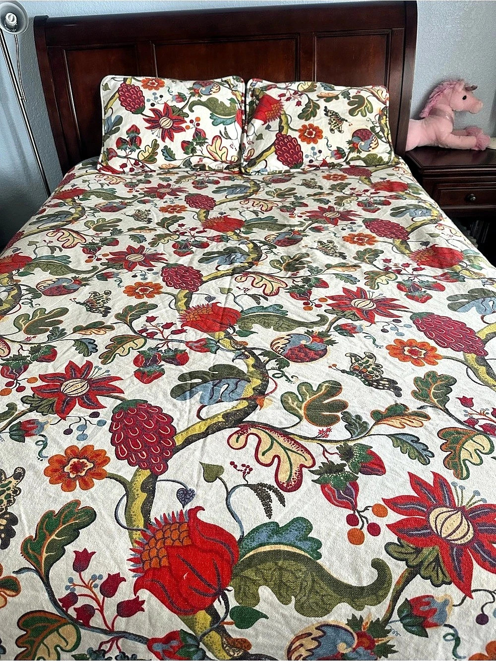 Pottery Barn Floral Serafina retired Linen Cotton Duvet Cover Set Full/Queen duv